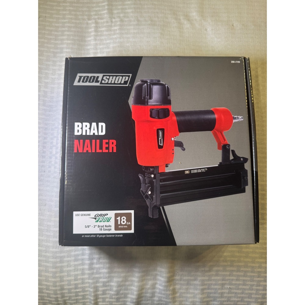 Tool Shop 18 Gauge Brad Nailer 208-2195 Pneumatic‎ 5/8 to 2 Inch Nails Red Black